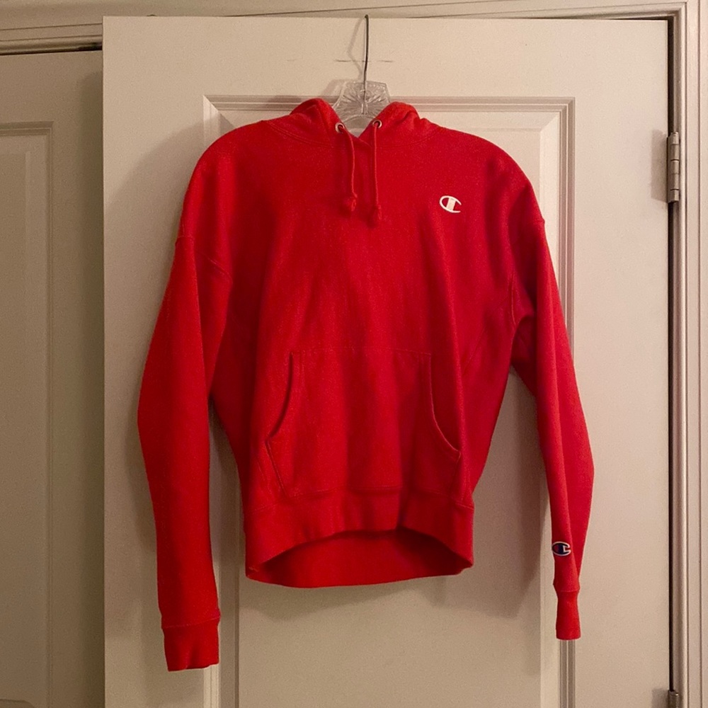 Champion Red Reverse Weave Hoodie